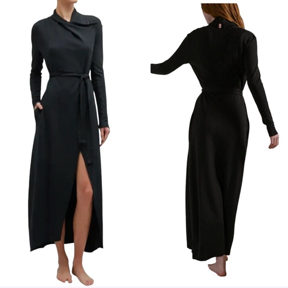 lunya Other - Lunya The Robe Black Long Pima Cotton Blend